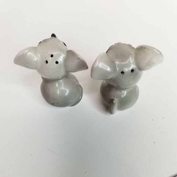 Vintage Salt and Pepper Shakers Big Ears Gray Mice Mouse Anthropomorphic - Picture 4 of 8